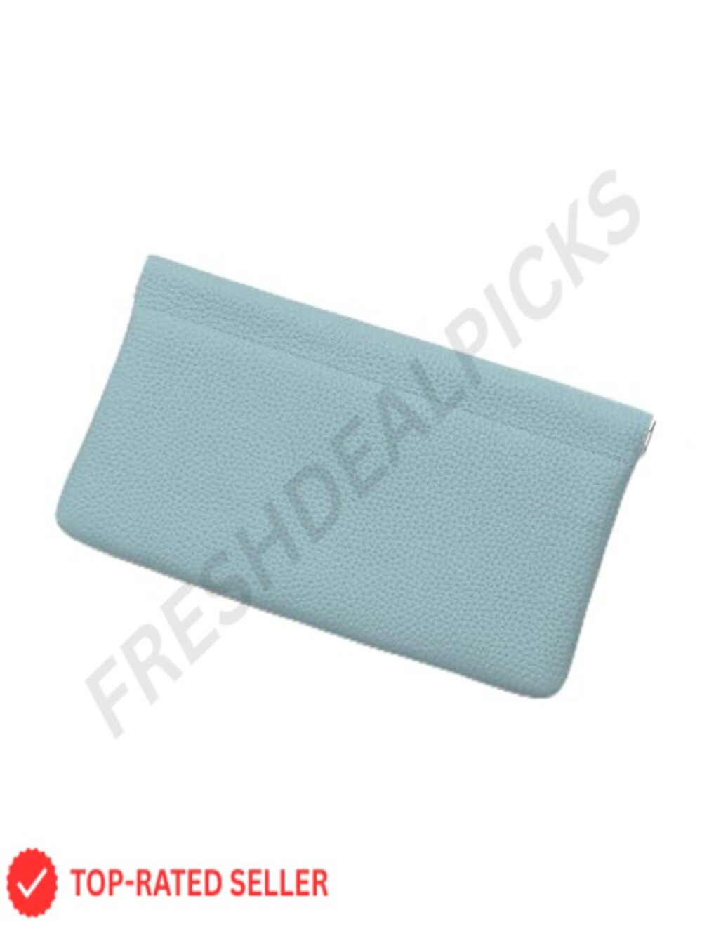 Genuine Leather Snap Closure Cosmetic Pouch Coin Purse Travel Makeup Bag